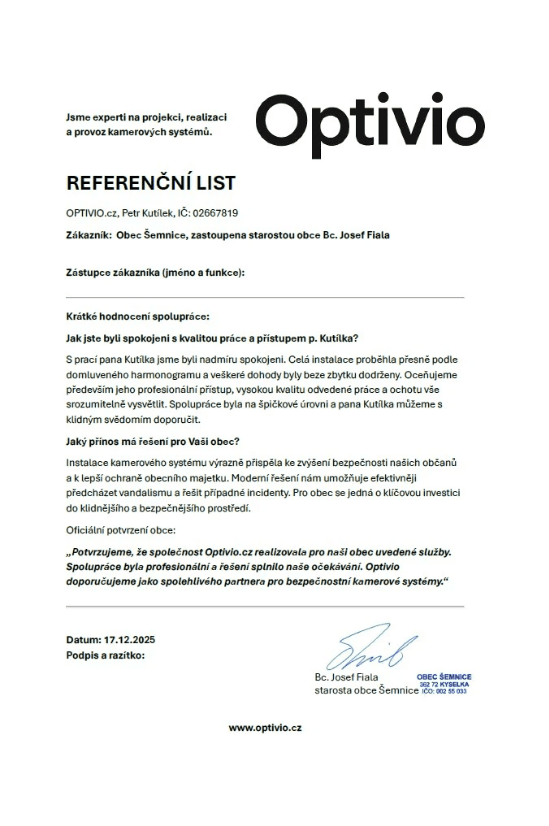 Referenční list — Obec Šemnice